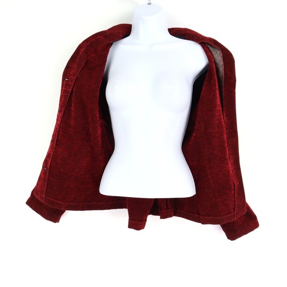 Fashion Bug Blazer Jacket Lined Womens Size 14W/16W Deep Red‎ Shoulder Pads - Picture 6 of 7